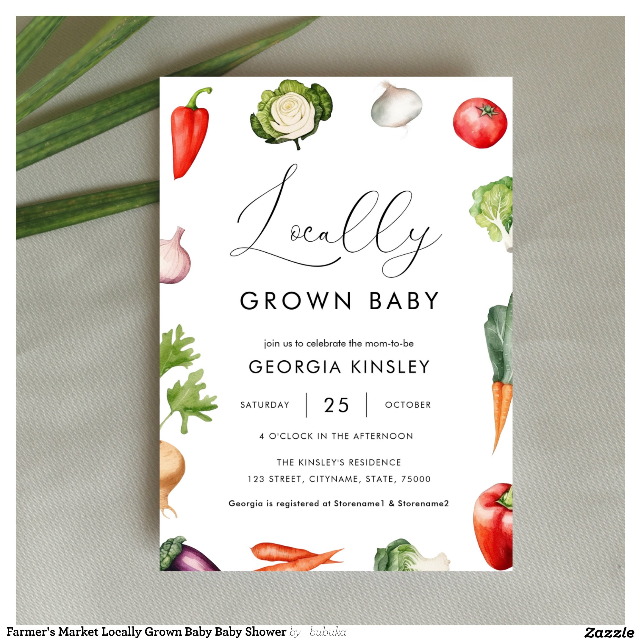 Farmer's Market Locally Grown Baby Baby Shower Invitation
