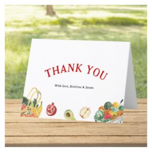 Farmers Market Locally Grown Baby Shower Folded Thank You Card