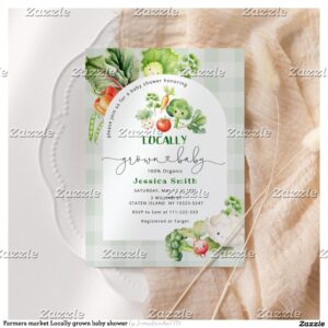Farmers market Locally grown baby shower Invitation