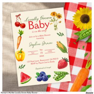 Farmer's Market Locally Grown Baby Shower Invitation