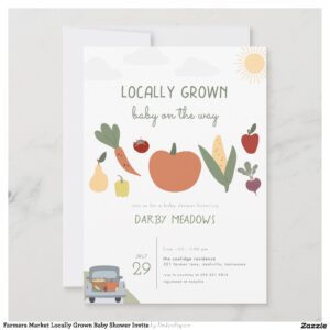 Farmers Market Locally Grown Baby Shower Invite