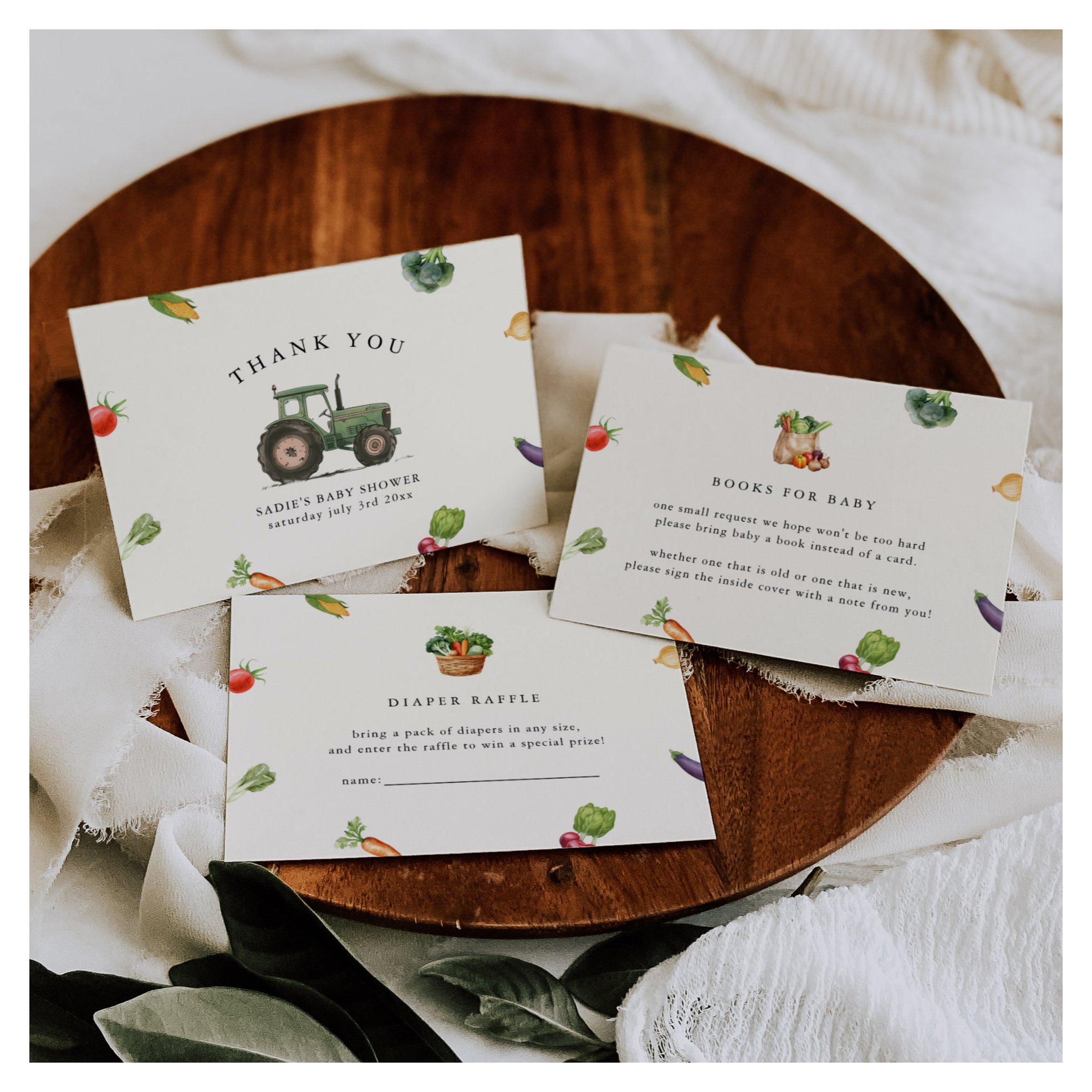 Farmers Market Locally Grown Baby Shower Thank You Card