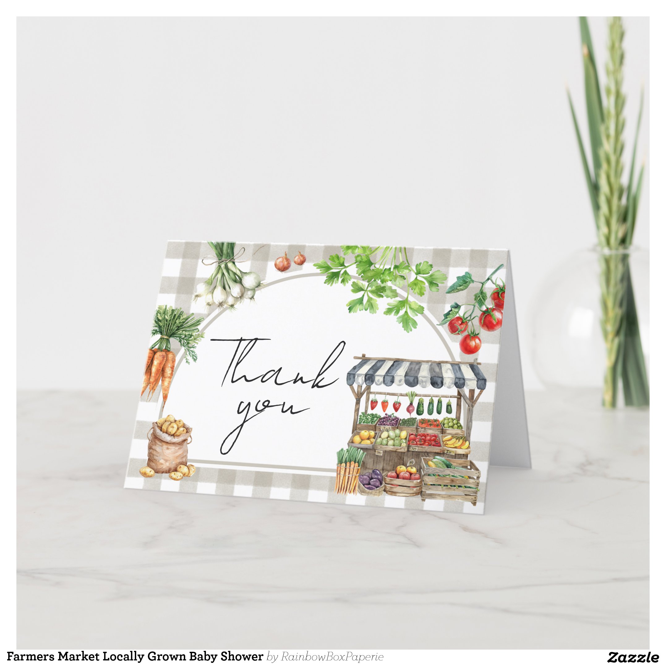 Farmers Market Locally Grown Baby Shower Thank You Card