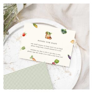 Farmers Market Locally Grown Books for Baby Shower Enclosure Card