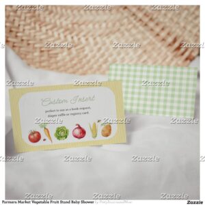Farmers Market Vegetable Fruit Stand Baby Shower Enclosure Card