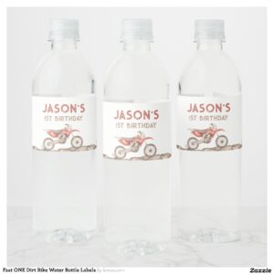 Fast ONE Dirt Bike Water Bottle Labels