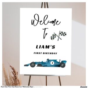 Fast One Two Fast Race Car Welcome Sign