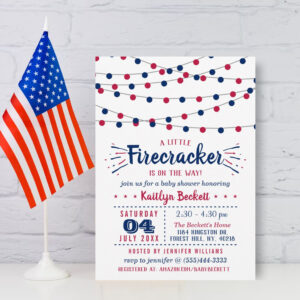 Firecracker On The Way! 4th Of July Baby Shower Invitation