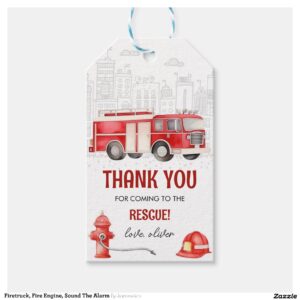 Firetruck, Fire Engine, Sound The Alarm Gift Tags