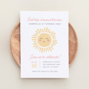 First Trip Around the Sun 1st Birthday Party Invitation