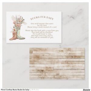 Floral Cowboy Boots Books for baby Enclosure Card