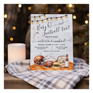 Football Party at home or Tailgate Baby Q Shower Invitation