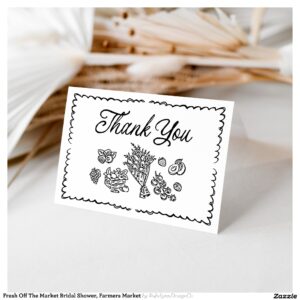 Fresh Off The Market Bridal Shower, Farmers Market Thank You Card