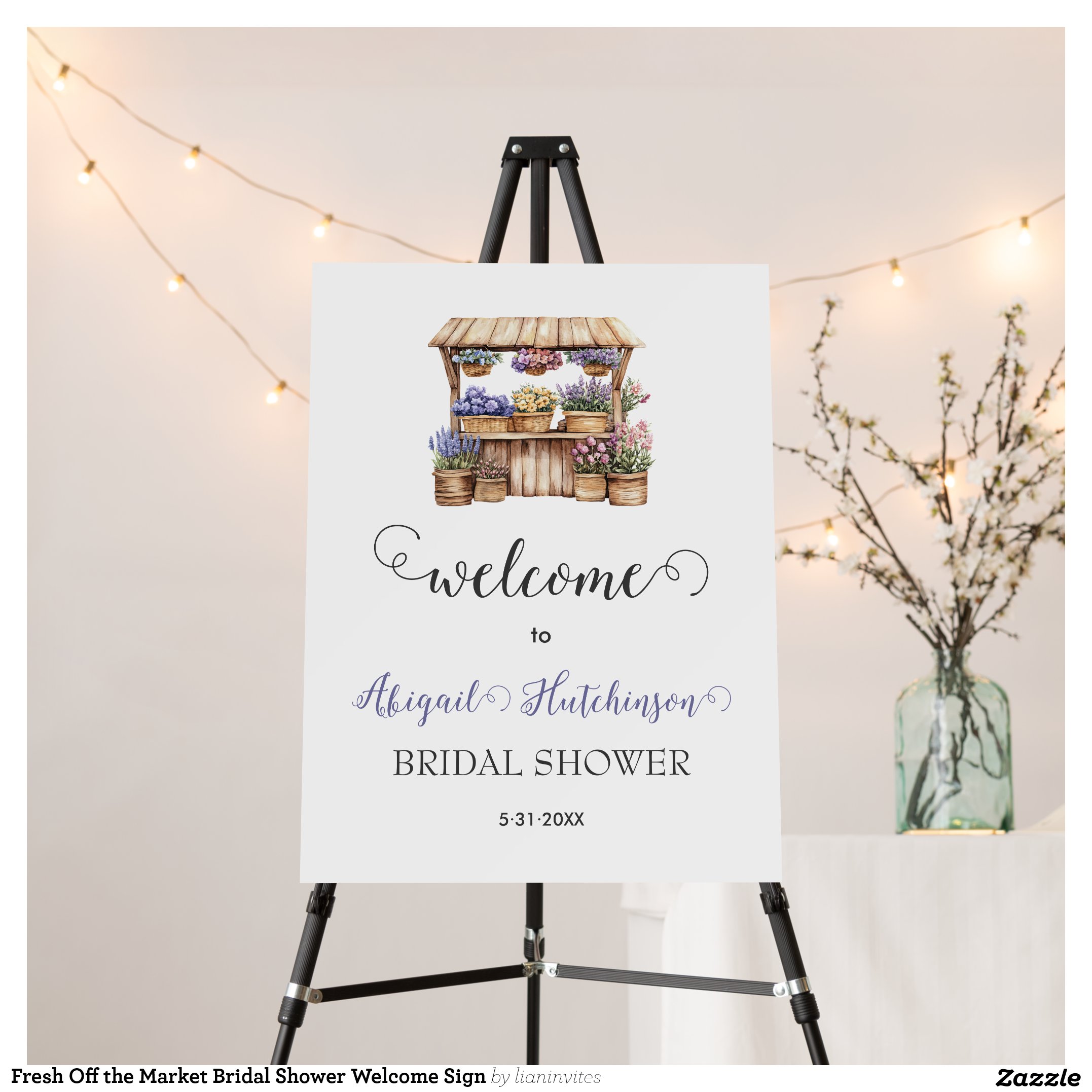 Fresh Off the Market Bridal Shower Welcome Sign