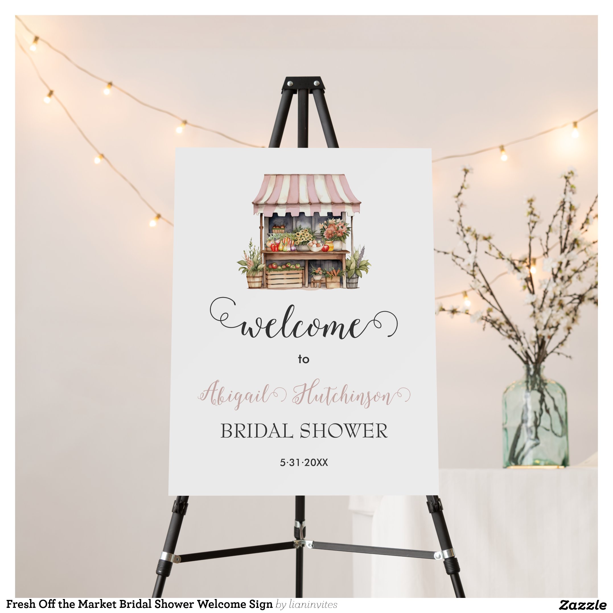 Fresh Off the Market Bridal Shower Welcome Sign