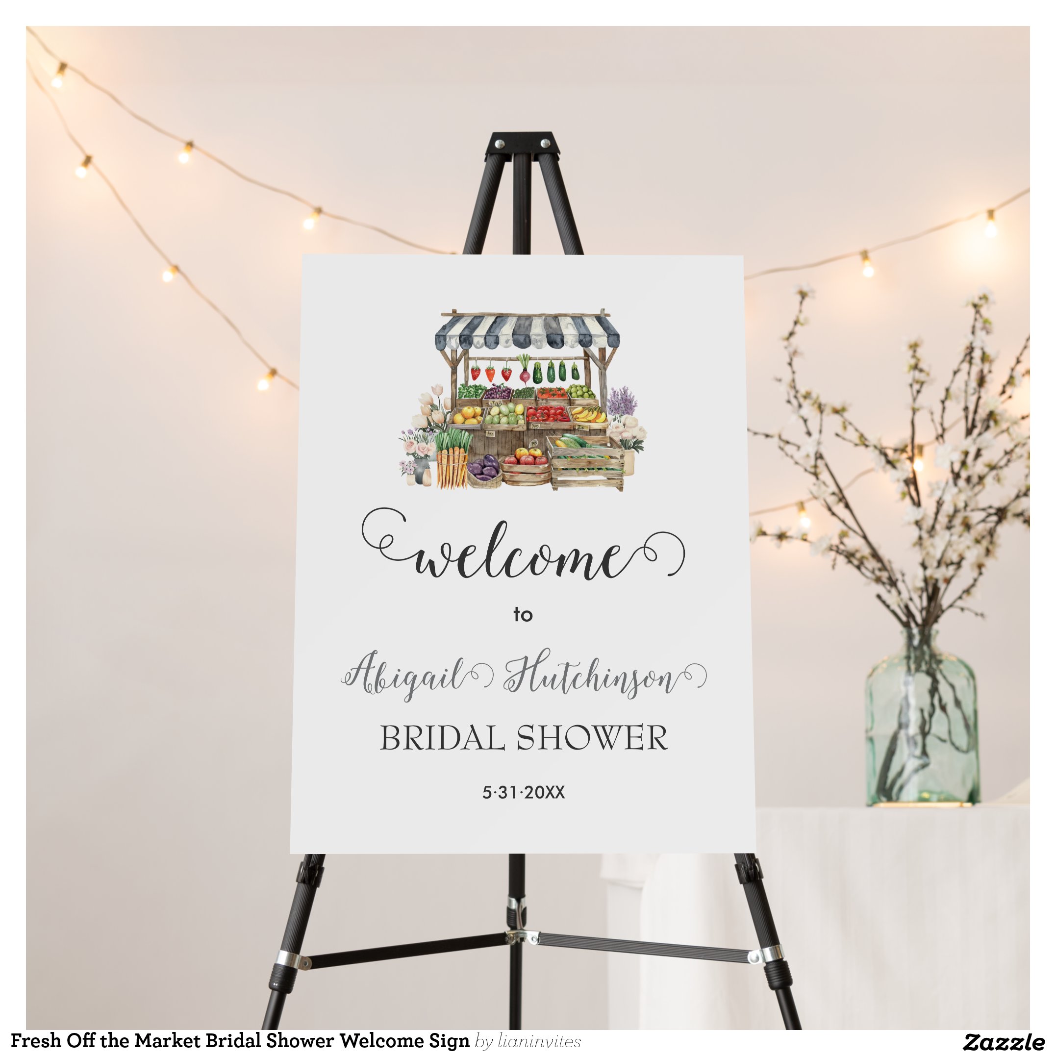 Fresh Off the Market Bridal Shower Welcome Sign