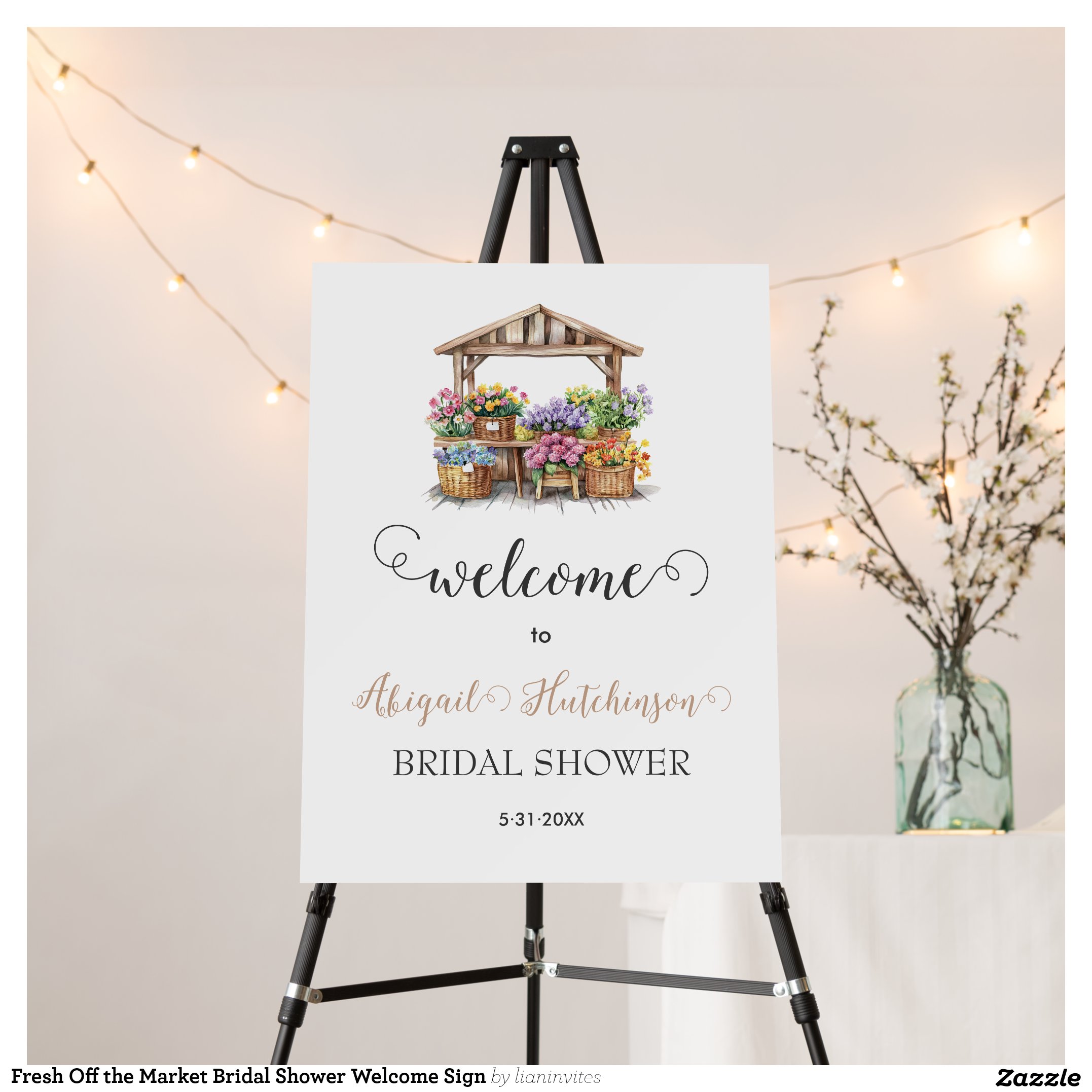 Fresh Off the Market Bridal Shower Welcome Sign