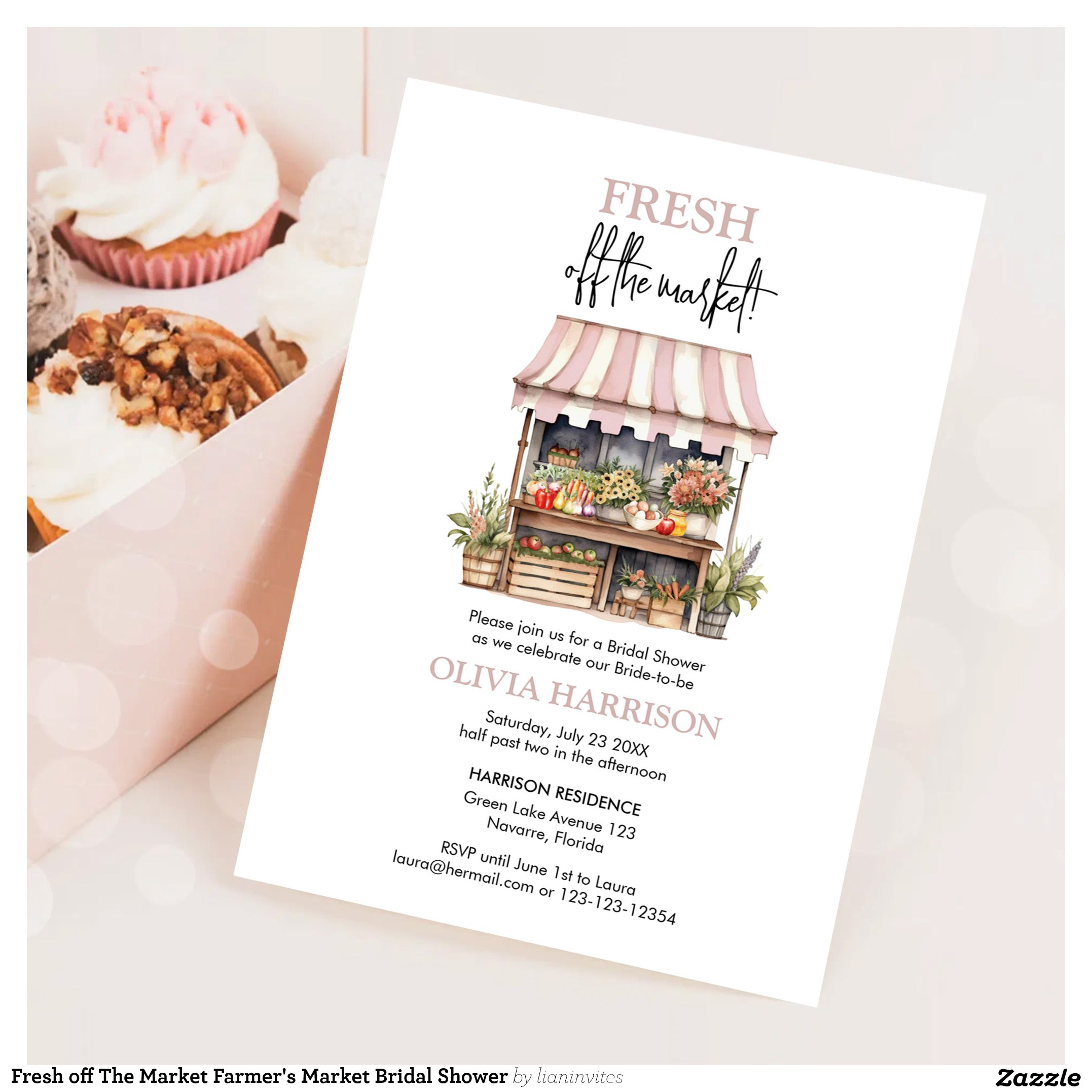 Fresh off The Market Farmer's Market Bridal Shower Invitation