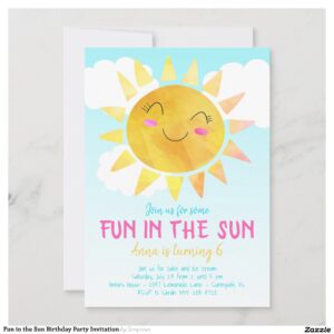 Fun in the Sun Birthday Party Invitation
