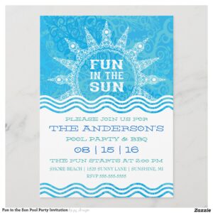 Fun in the Sun Pool Party Invitation