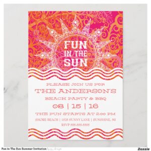 Fun in The Sun Summer Invitation