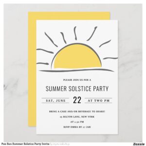 Fun Sun Summer Solstice Party Invite