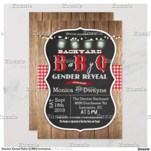 Gender Reveal Baby Q BBQ Invitation