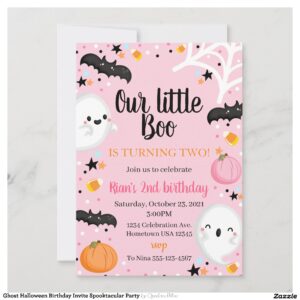 Ghost Halloween Birthday Invite Spooktacular Party