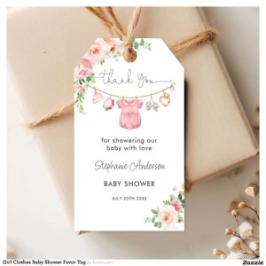 Girl Clothes Baby Shower Favor Tag