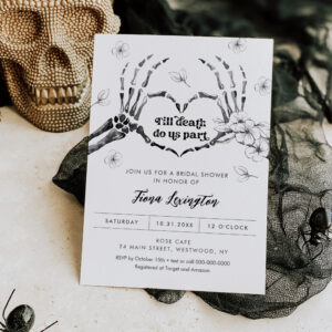 Gothic Love Halloween Bridal Shower Invitation