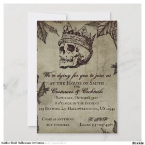 Gothic Skull Halloween Invitation