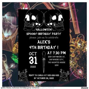 gothic theme, halloween birthday party invitation