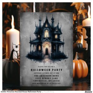 Gothic Victorian Haunted House Halloween Party Invitation
