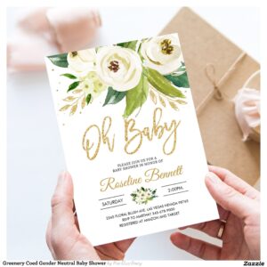 Greenery Coed Gender Neutral Baby Shower Invitation