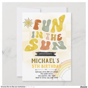 Groovy fun in the sun invitation