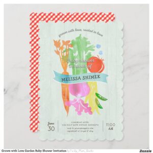 Grown with Love Garden Baby Shower Invitation