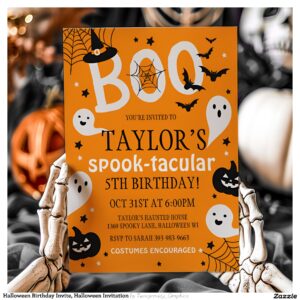 Halloween Birthday Invite, Halloween Invitation