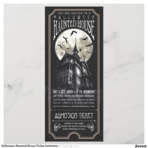 Halloween Haunted House Ticket Invitation