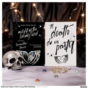 Halloween Night of the Living Wed Wedding Invitation