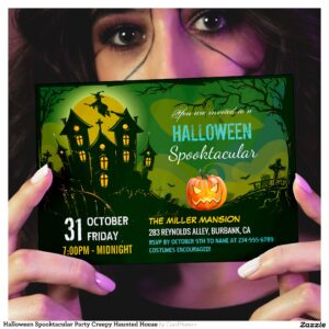 Halloween Spooktacular Party Creepy Haunted House Invitation