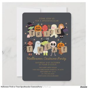Halloween Trick or Treat Spooktacular CostumeParty Invitation