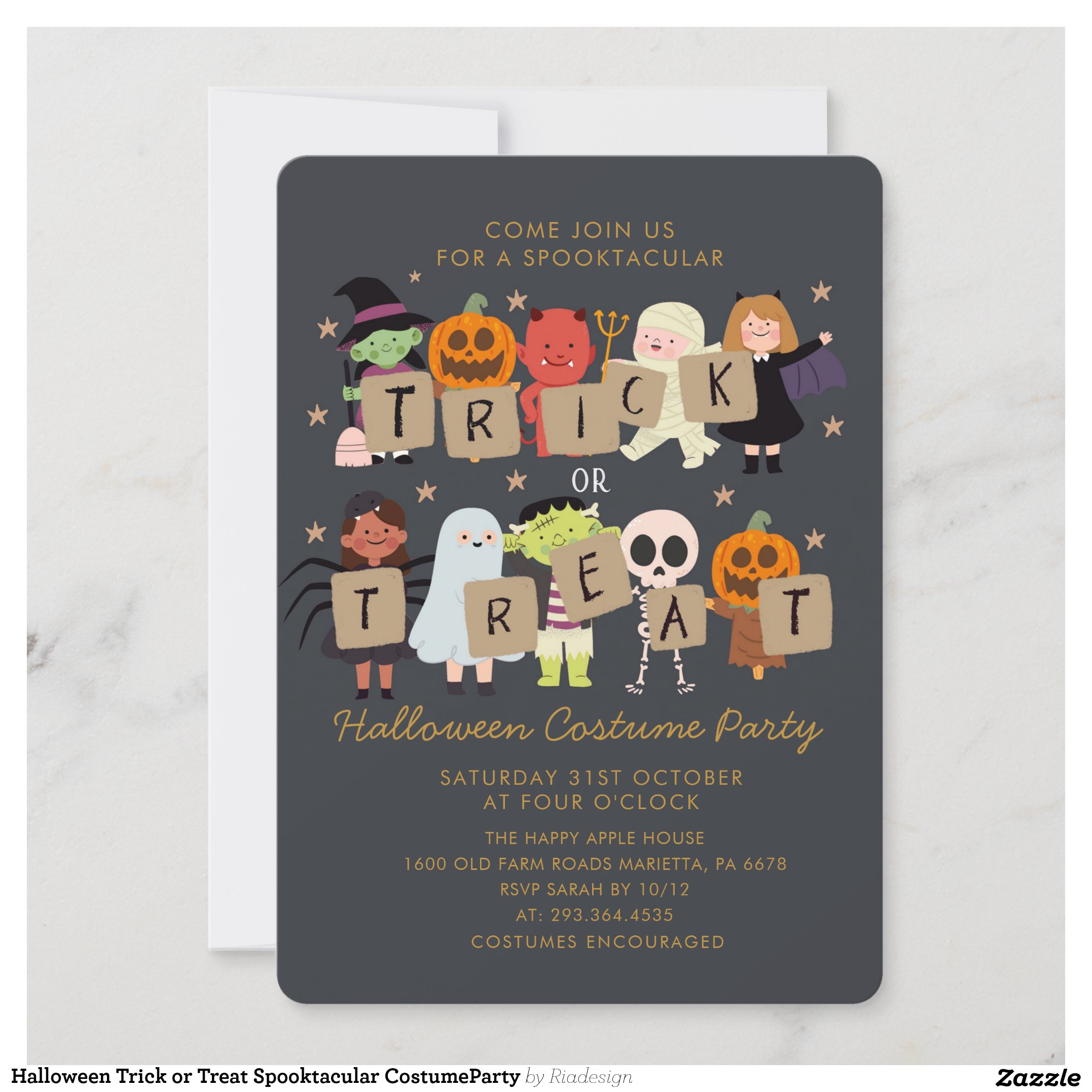 Halloween Trick or Treat Spooktacular CostumeParty Invitation