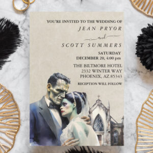 Halloween Wedding Frankenstein Bride Invitation