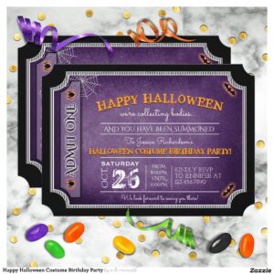 Happy Halloween Costume Birthday Party Invitation