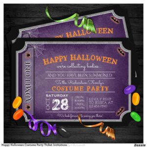 Happy Halloween Costume Party Ticket Invitations