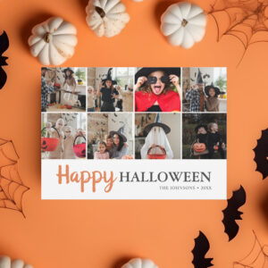 Happy Halloween Photo Collage Modern Card