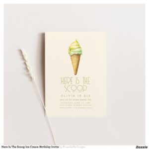 Here Is The Scoop Ice Cream Birthday Invite