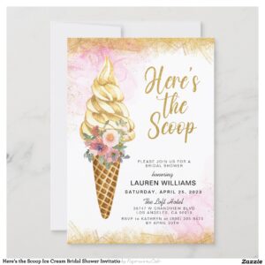 Here's the Scoop Ice Cream Bridal Shower Invitatio Invitation
