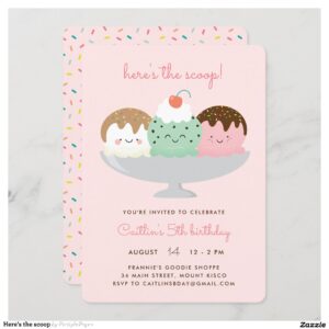 Here's the scoop invitation