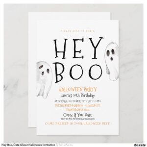 Hey Boo, Cute Ghost Halloween Invitation